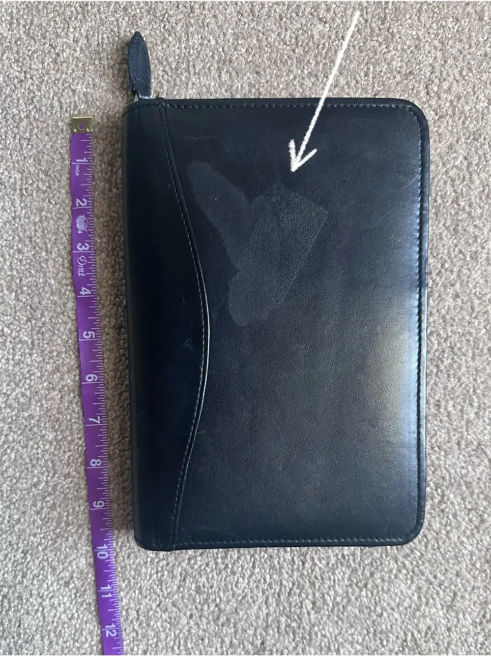 Vintage Scully Black Leather Zip Portfolio Organizer (READ description)